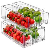 Gavetas De Geladeira Sorbus Clear Stackable Refrigerator, Pacote Com 4