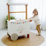 Carrinho De Picolé De Brinquedo 65cm X 37cm X 100cm Azul Bebe/branco