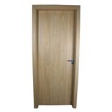 Kit Porta De Madeira Completa 213x64cm Batente 14cm Lado Esquerdo Freijó
