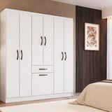 Roupeiro 6 Portas 181cm X 159,5cm X 40cm Laguna Branco