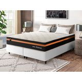 Conjunto Cama Box C/ Molas Ensacadas Sirius Preto Queen 158x198x65