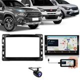 Central Multimídia 2 Din Carplay Android Auto Fiat Uno Moldura + Câmera Bp