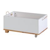 Baú Infantil Doug 60cm X 36cm X 30cm Branco/amêndoa