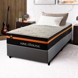 Conjunto Cama Box C/ Molas Ensacadas Sirius Preto Solteiro 96x203x65