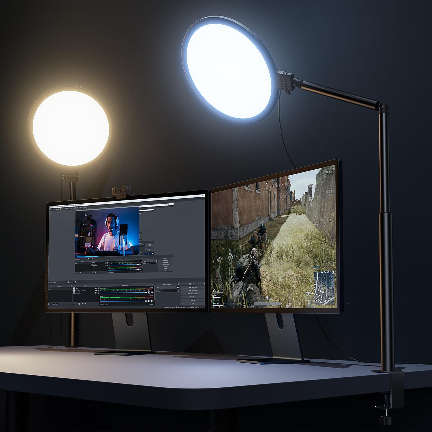 Desk Ring Light Weilisi De 10,2 Polegadas Com Suporte Para Reuniões Zoom