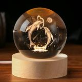 Bola De Cristal Ifolaina Dolphin Gift 3d Dolphins 60 Mm Com Base