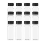 Garrafas De Suco De Plástico Aqsxo 2ml Reutilizáveis Com Tampa Preta, 24 Unidades