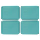 Tampa De Armazenamento De Alimentos Pyrex 7210-pc 3 Xícaras De Plástico Turquesa X4