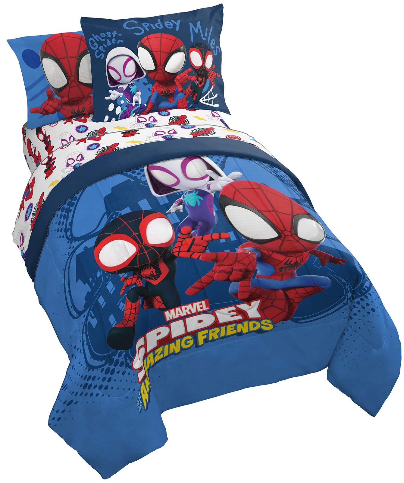 Conjunto De Cama Jay Franco Marvel Spidey E Seus Incríveis Amigos