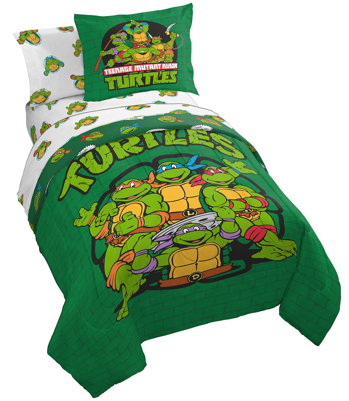 TMNT ニンジャタートルズ シーツと枕カバーのセット Conjunto De Cama Jay Franco Nickelodeon Teenage Mutant Ninja
