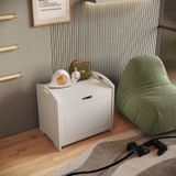 Baú Davi Retrô Com Divisória Interna 100% Mdf 15cm Bp – 55cm X 51cm X 40cm Lxaxp Branco Tx