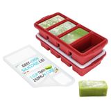 Bandeja Para Freezer Xomoo Silicone Com Tampa, Pacote Com 2 Porções De 1 Xícara