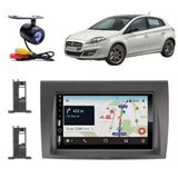 Central Multimídia 2 Din Carplay Android Auto Fiat Bravo Moldura + Câmera Pt Fosco