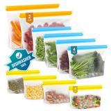 Sacos De Armazenamento De Alimentos Ideatech Reutilizáveis, Pacote Com 12 Unidades, Laváveis Na Máquina De Lavar Louça