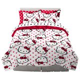 Conjunto De Roupa De Cama Franco Collectibles Hello Kitty Polka Dot Full
