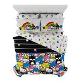 Conjunto De Roupa De Cama Franco Collectibles Hello Kitty, Tamanho Completo, 7 Unidades