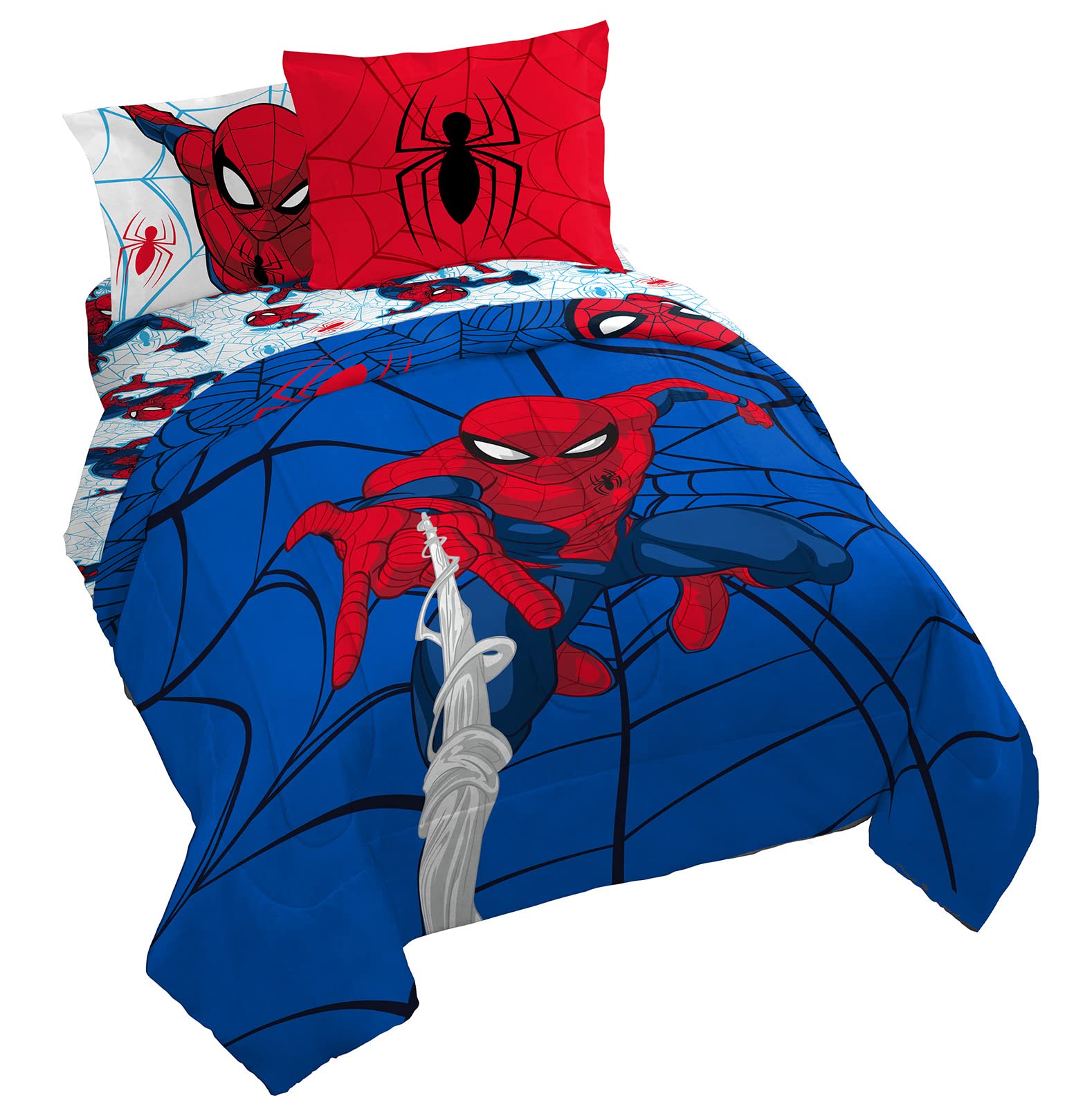 Conjunto De Cama Jay Franco Marvel Spiderman Webtastic Queen Size