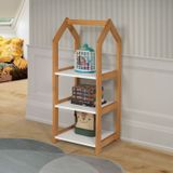 Estante Para Livros 100x40x35cm Infantil Branco/amêndoa