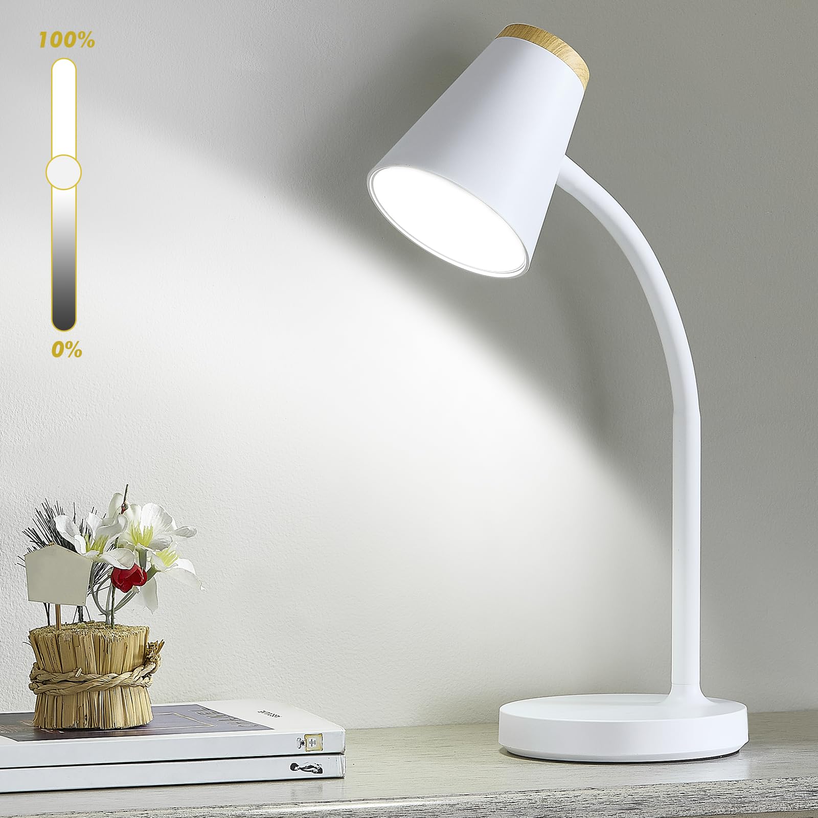 Candeeiro De Mesa Ejiaxin Led Ajustável Com Toque Regulável Branco