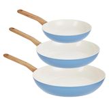 Conjunto De Frigideiras Goodcook Healthy Ceramic Titanium, 3 Peças, Azul