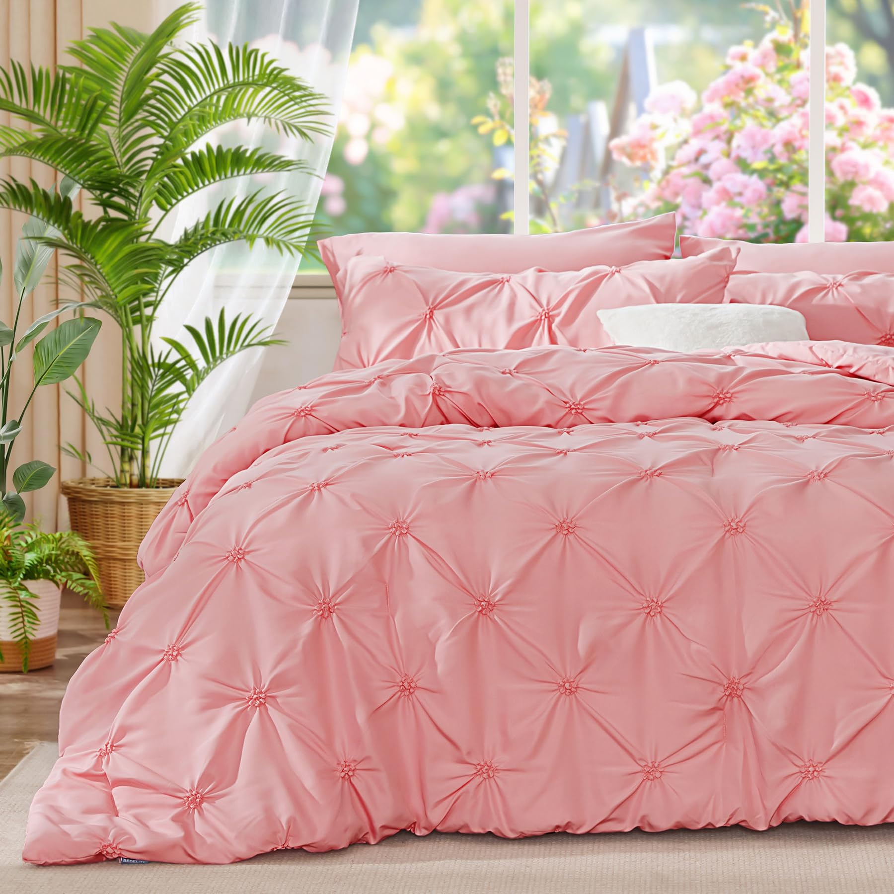 Conjunto De Edredom Bedelite Pink Twin Com 1 Fronha De 68 X 88 Polegadas