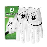Luva De Golfe Footjoy Weathersof Para Homens, Pacote Com 2 Unidades Brancas, Tamanho L