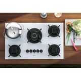 Cooktop A Gás Fischer 5 Bocas Tc Infinity 62470 Mesa Vidro Branco Bivolt
