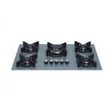 Cooktop A Gás Fischer 5 Bocas Tripla Chama Infinity Trempe De Ferro Fundido 82005 Cor Eiger Bivolt