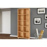 Estante De Livros Esm225 C/ 10 Nichos 74x185cm Mel - Movelbento