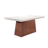 Mesa de Jantar Rufato Luna Tp Vidro Reto 180 Imbuia/Off White Vidro Imbuia