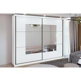 Guarda Roupa Casal 2 Portas De Correr E 6 Gavetas C/ Espelho Toronto Branco - Lopas