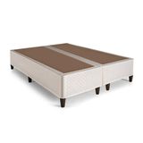 Cama Box Base Queen Clickbox Bordado White (158x198x28) - Herval