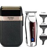 Kit Cuidado Masculino (kemei 2024 + 9164) Fácil De Manusear