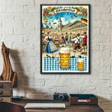 Quadro Poster Festa Oktoberfest - Cerveja 45x34cm - Vidro