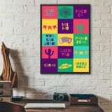 Quadro Decorativo Comidas Festa Junina Arraiá 45x34cm Vidro