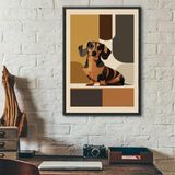 Quadro Decorativo Arte Cão Dachshund 24x18cm - Com Vidro