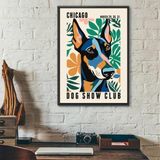 Quadro Doberman - Chicago Dog Show Poster 24x18cm - Vidro