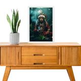 Quadro Umbanda Caboclo Tupã 24x18cm - Com Vidro
