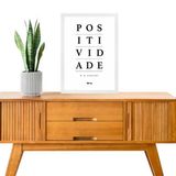 Quadro Decorativo Positividade É A Chave 33x24cm - Com Vidro