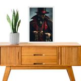 Quadro Decorativo Exu 7 Chaves 45x34cm - Com Vidro
