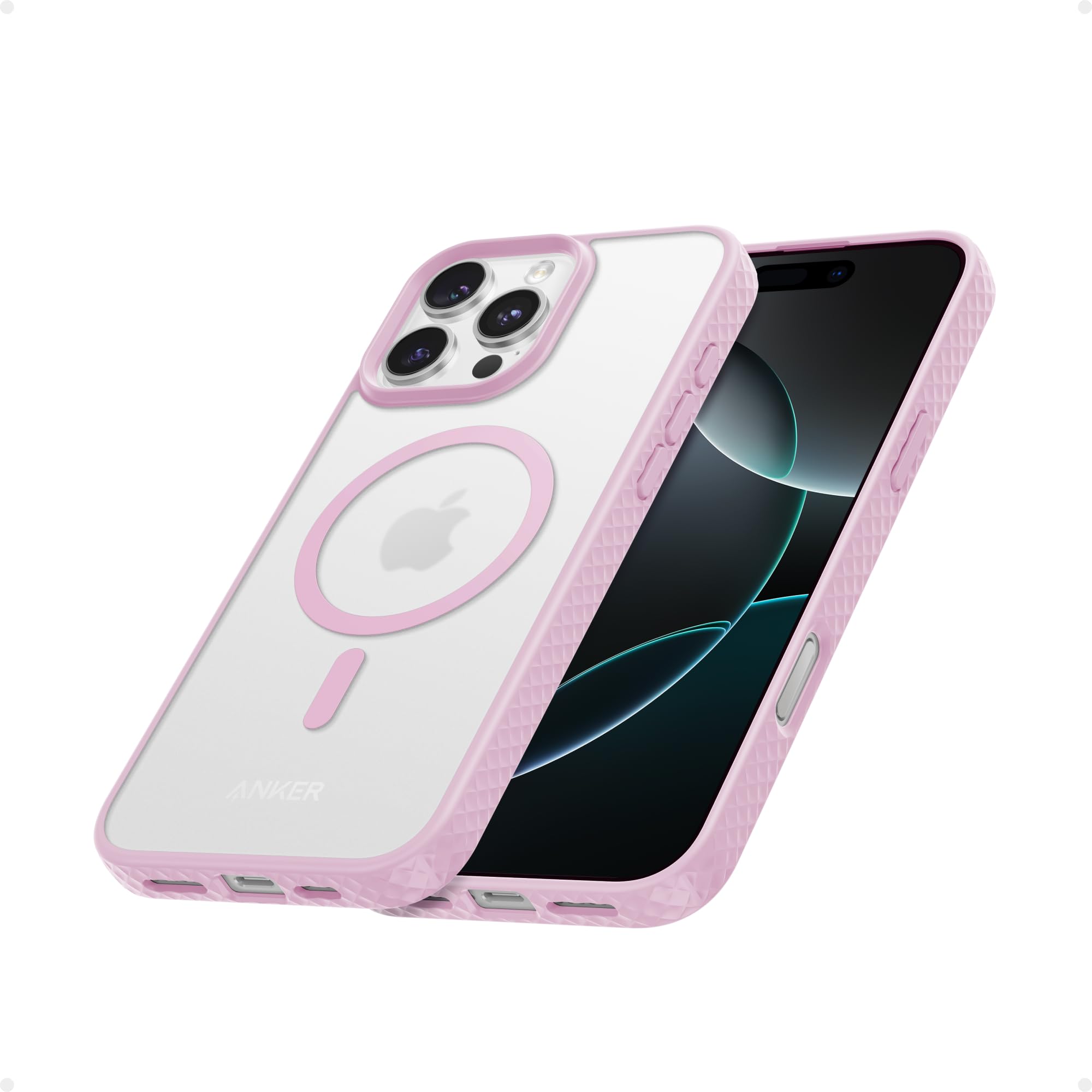 Capa De Telefone Anker Maggo Matte Magnetic Para Iphone 16 Pro Rosa