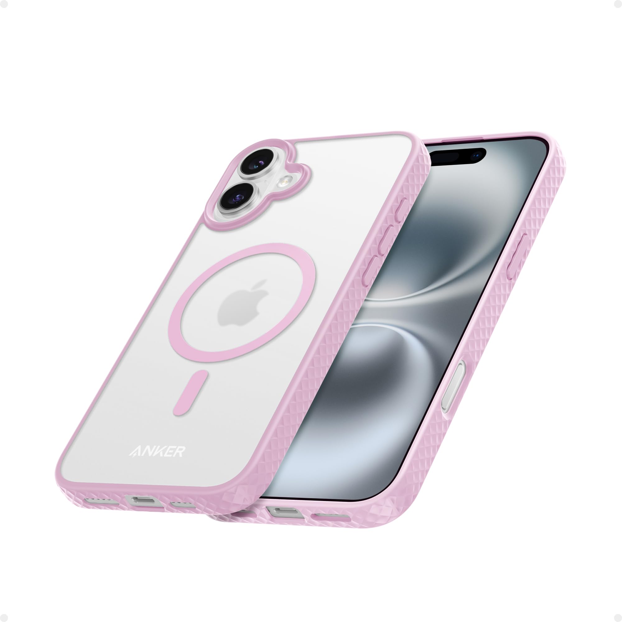 Capa De Telefone Anker Maggo Matte Magnetic Para Iphone 16 Plus Rosa