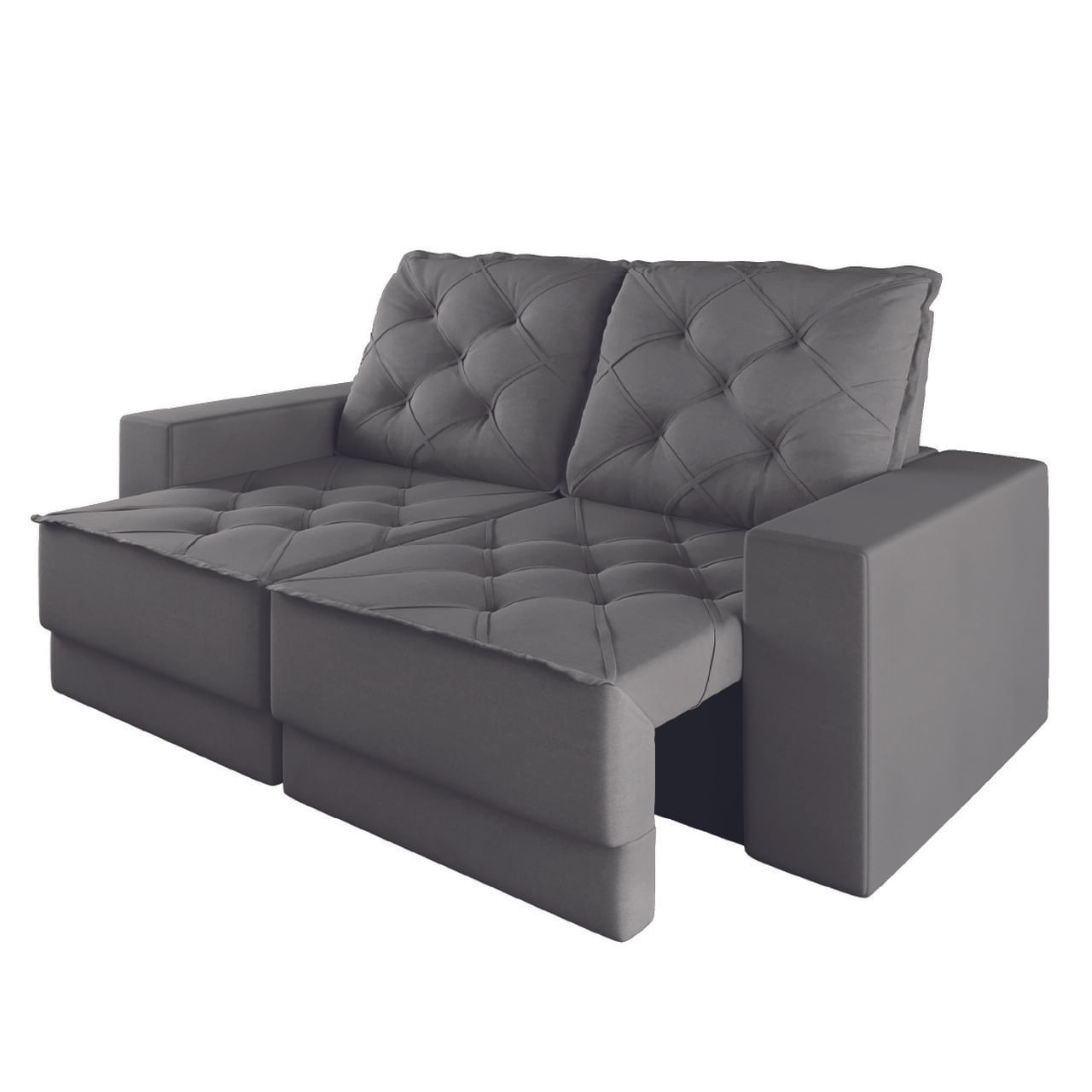 Sofá Retrátil e Reclinável 3 Lugares 1,80m Verona Suede Cinza Mamflex