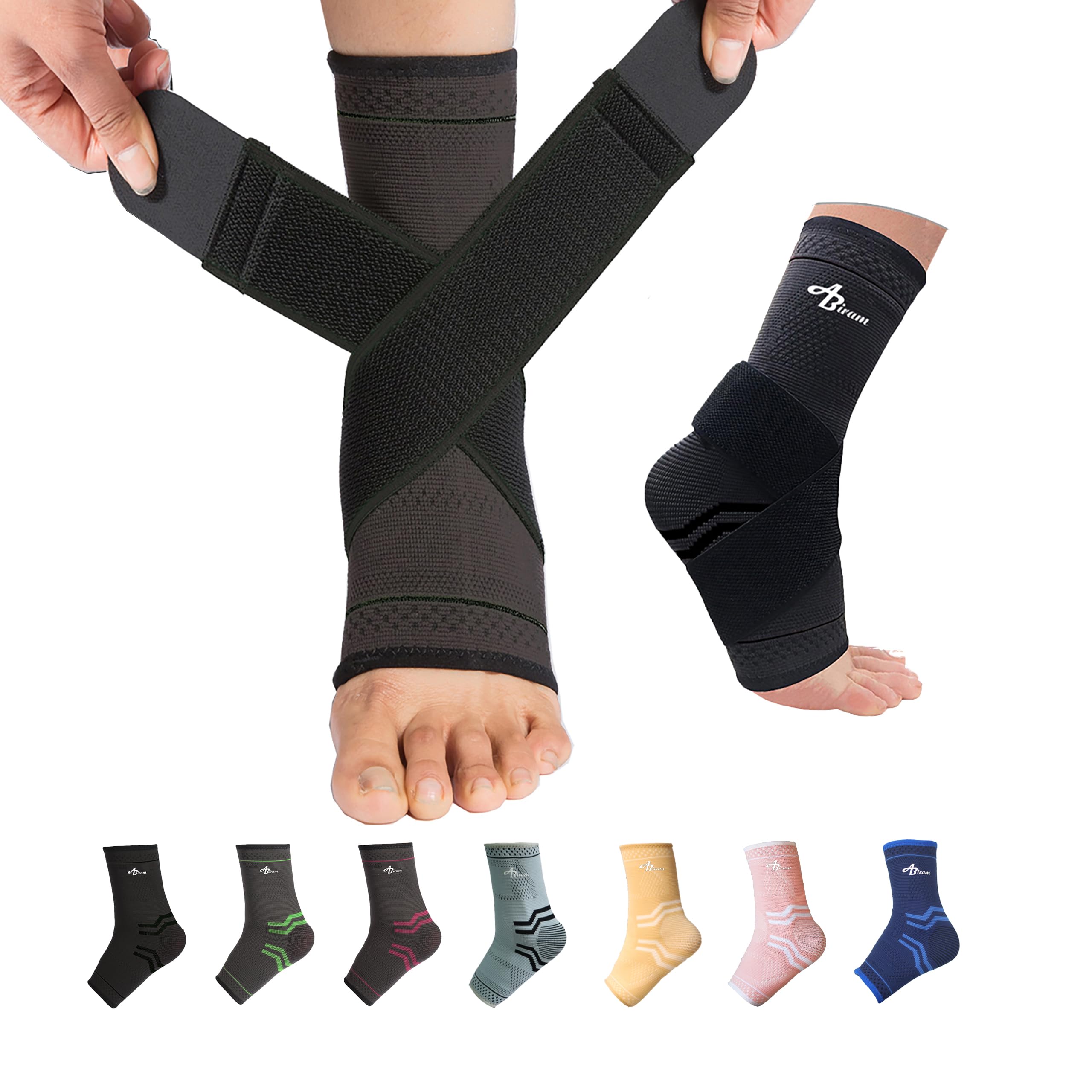 Envoltório De Compressão Abiram Foot Sleeve Com Suporte De Tornozelo (par)