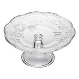 Prato Bolo Cristal Lyor New Butterfly 19cm X 9cm Com Pé