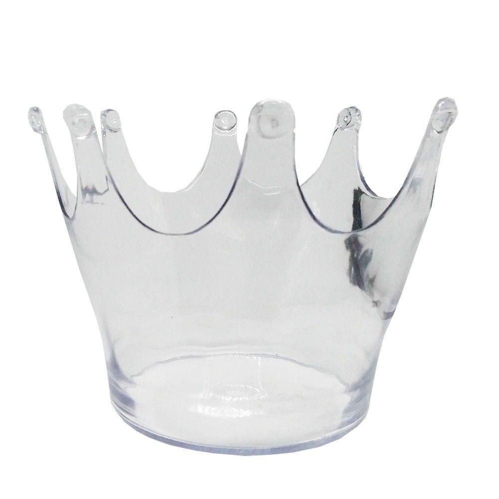 Cachepot Acrílico Coroa Transparente