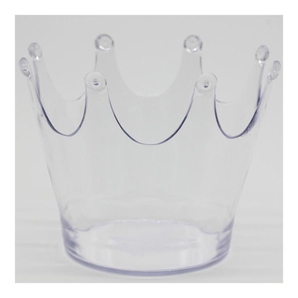 Encontraproduto.com.br - Cachepot Acrílico Coroa Transparente