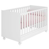 Berço Infantil Mini Cama Mdp Com Rodízios Doce Mel Branco