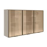 Armario Aereo 3 Portas Vidro Mdf 120 Cm Kali 1219763 Bianco Toq Nicioli