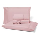 Jogo De Cama King 04 Peças Lençol 300 Fios Infinity Rosê
